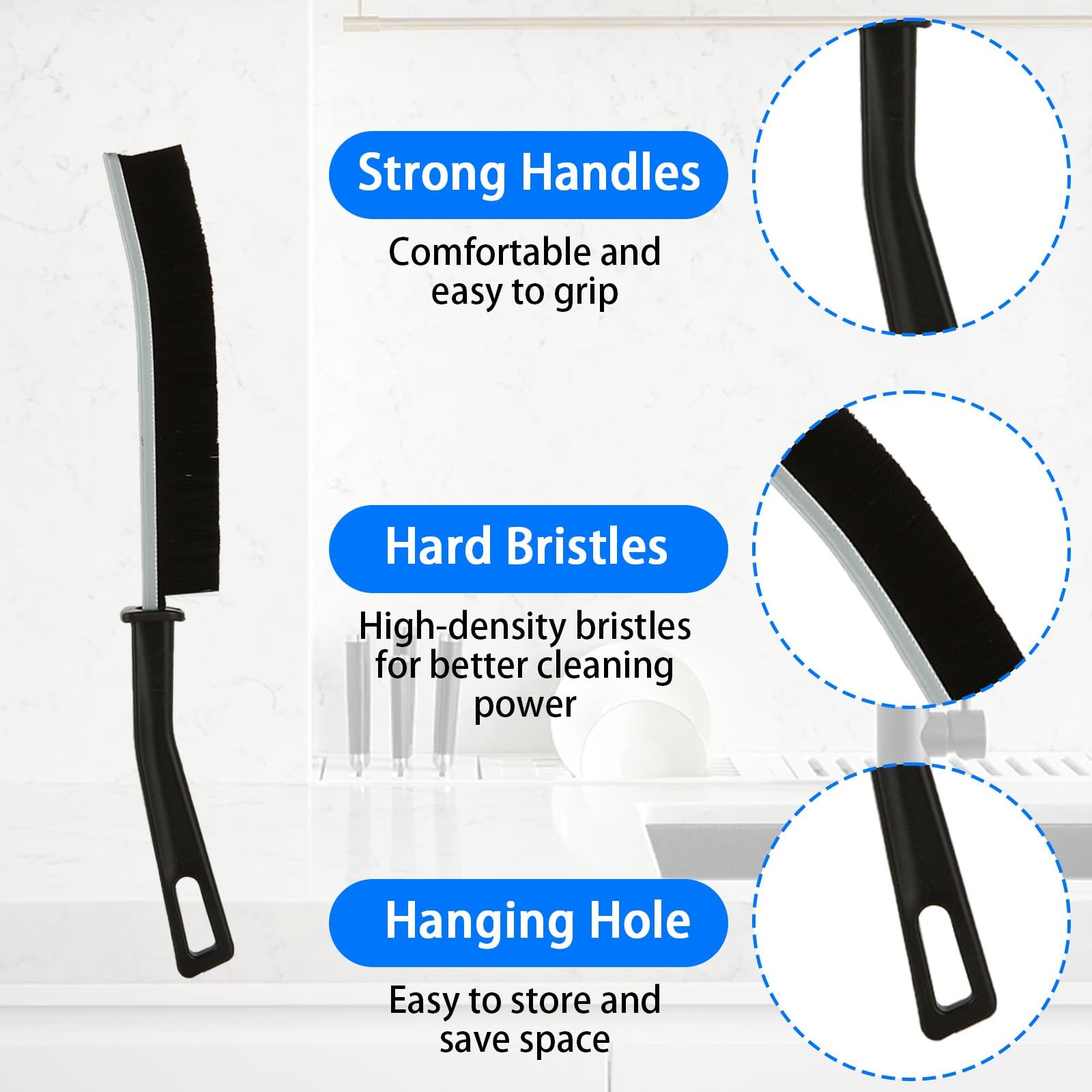 30 PCS Hard Bristle Crevice Cleaning Brush Corners Cleaning Brush Tool Slim G…