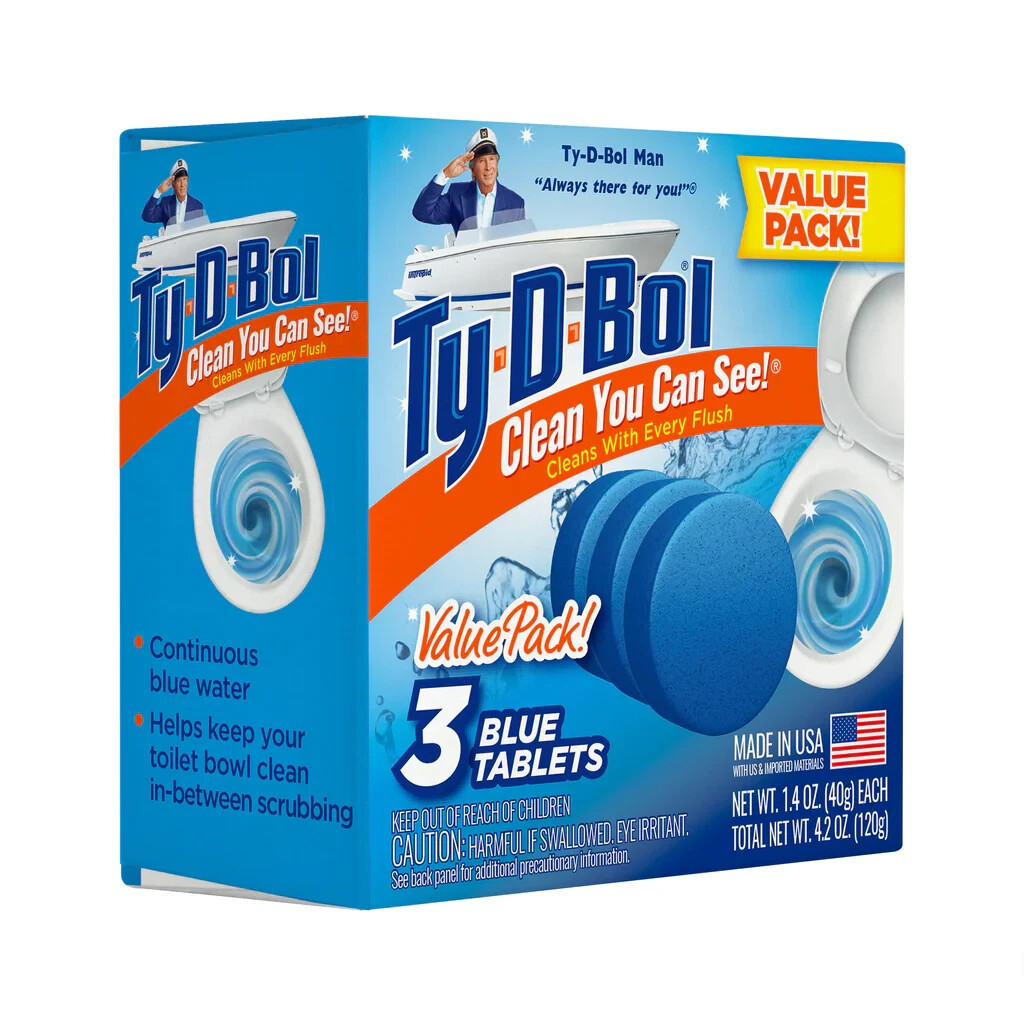Ty-D-Bol Bleach Free Tablet Toilet Bowl Cleaners, 2 pk-3 Count/Pack-6 Tablets