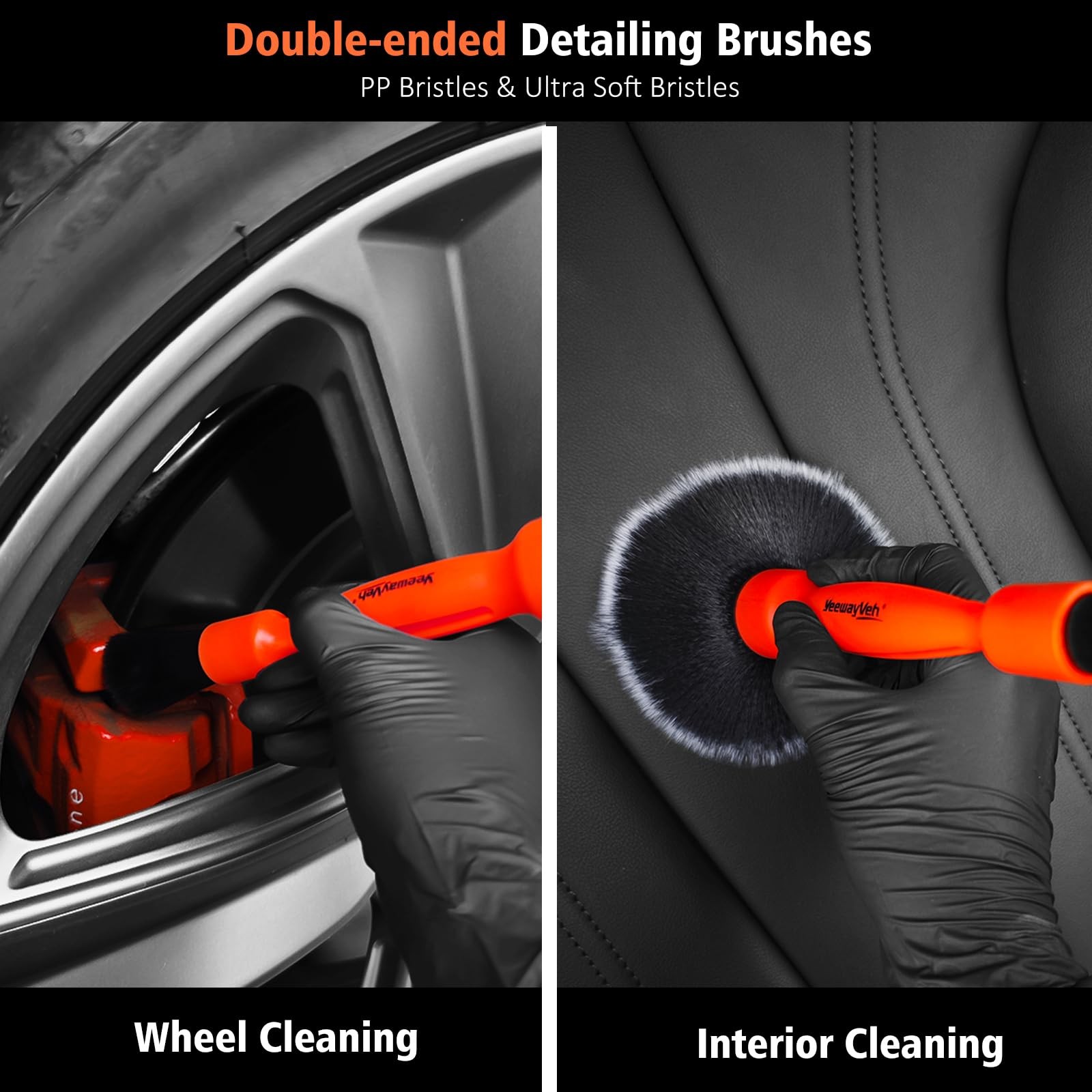 4PCS Car Wheel Cleaning Kit, 2-Size Bendable Microfiber Wool Wheel Brush Set,…