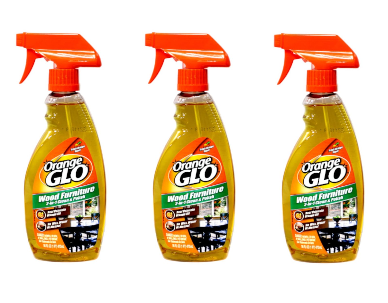 Wood Furniture 2-in-1 Clean & Polish Spray, Fresh Orange Scent, Real Valencia…
