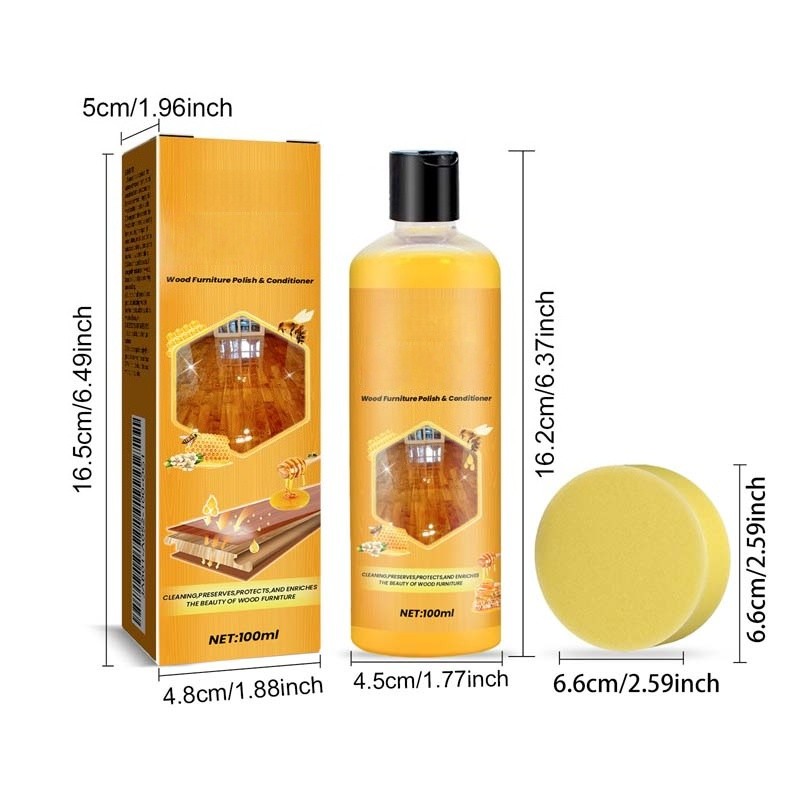 1-5x Beeswax Wood Furniture Polish Conditioner All‑in‑One Cleaner Restorer 100ml