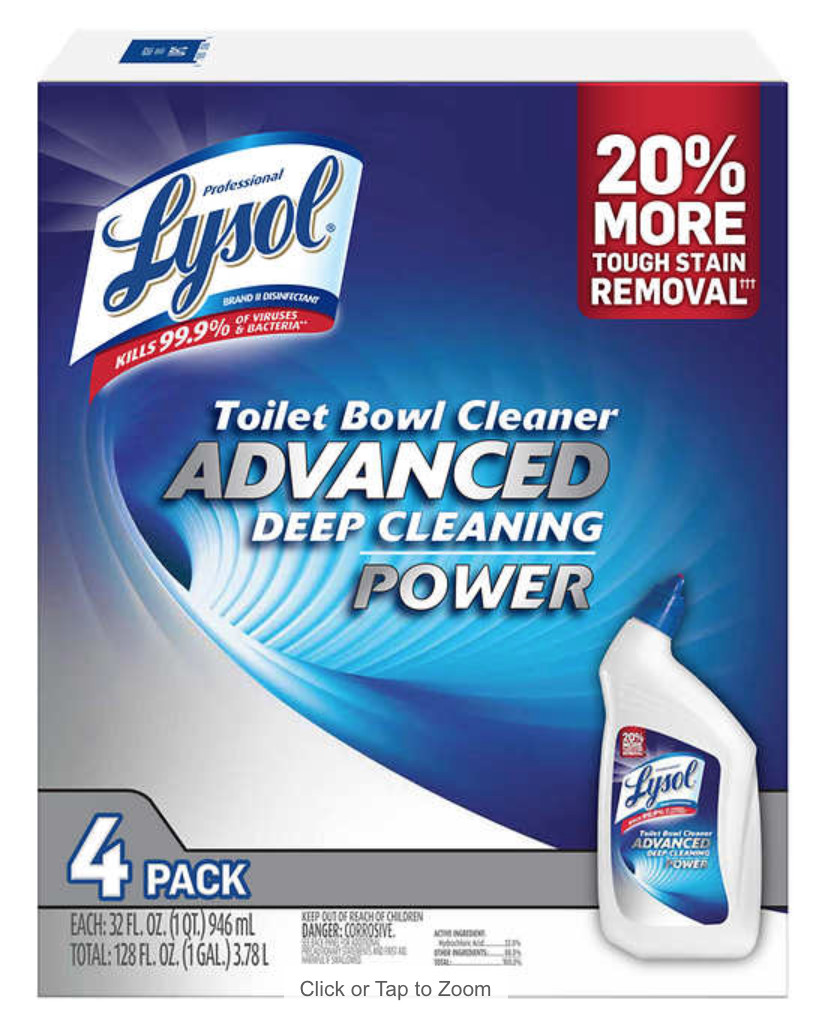 Lysol Advanced Toilet Bowl Cleaner, 32 fl oz, 4-count
