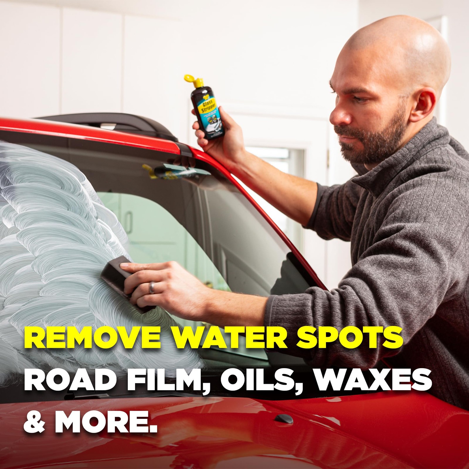 91411 Glass Stripper Water Spot Remover Kit – Cerium Oxide Based Auto Glass P…