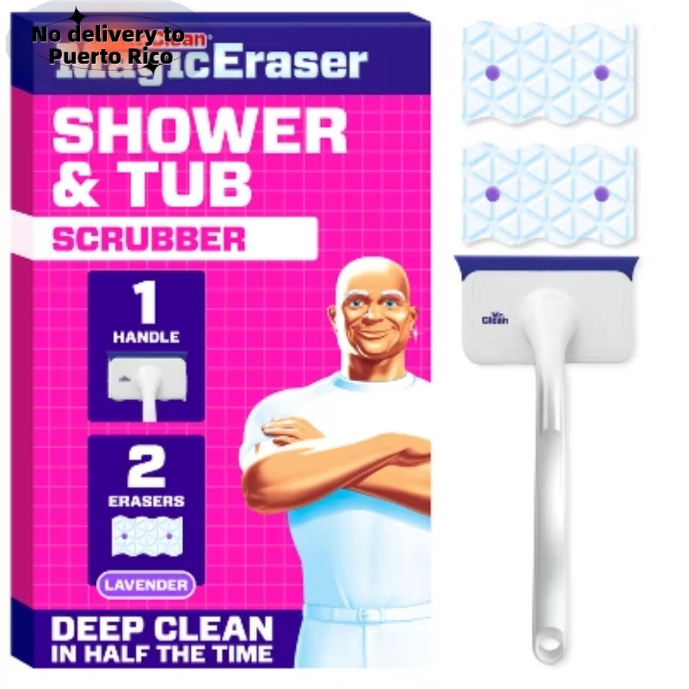 Mr. Clean Magic Eraser Scrubber Kit, Lavender,1 Scrubber+2 Erasers-Fast delivery