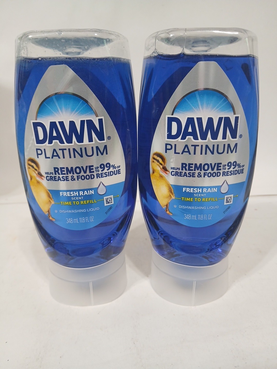 2 Pack Dawn Platinum Fresh Rain Scent Ez Squeeze Dishwashing Liquid 11.8oz