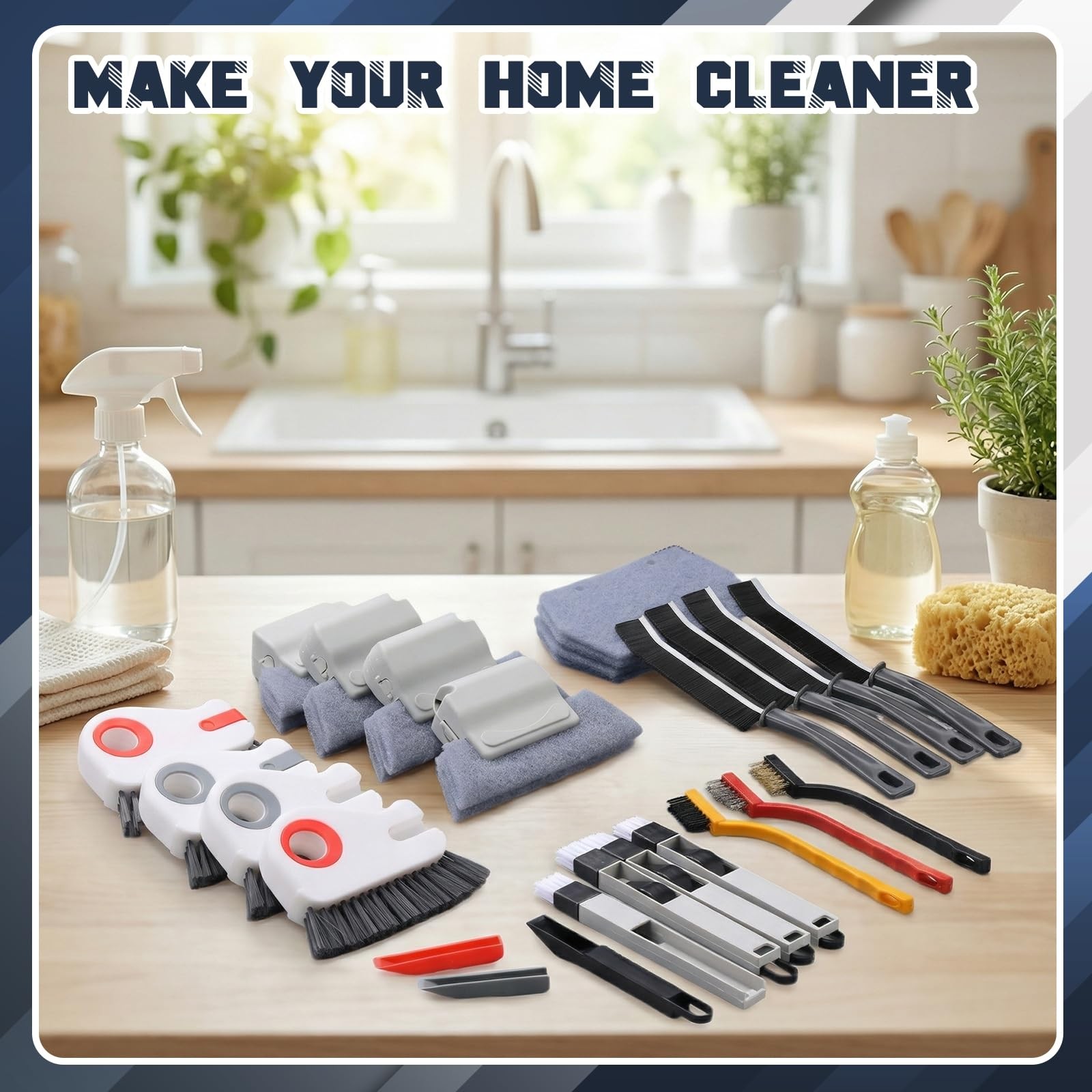 23 Pcs Window Track Cleaner Tools Set, Window Groove Cleaning Brush Kit for S…
