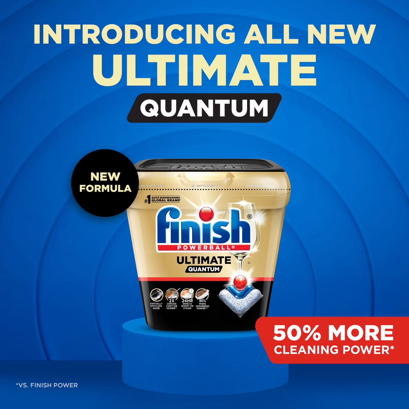 Finish Ultimate Quantum Dishwasher Pods, Dishwasher Detergent Dish Soap, 38 Tabs