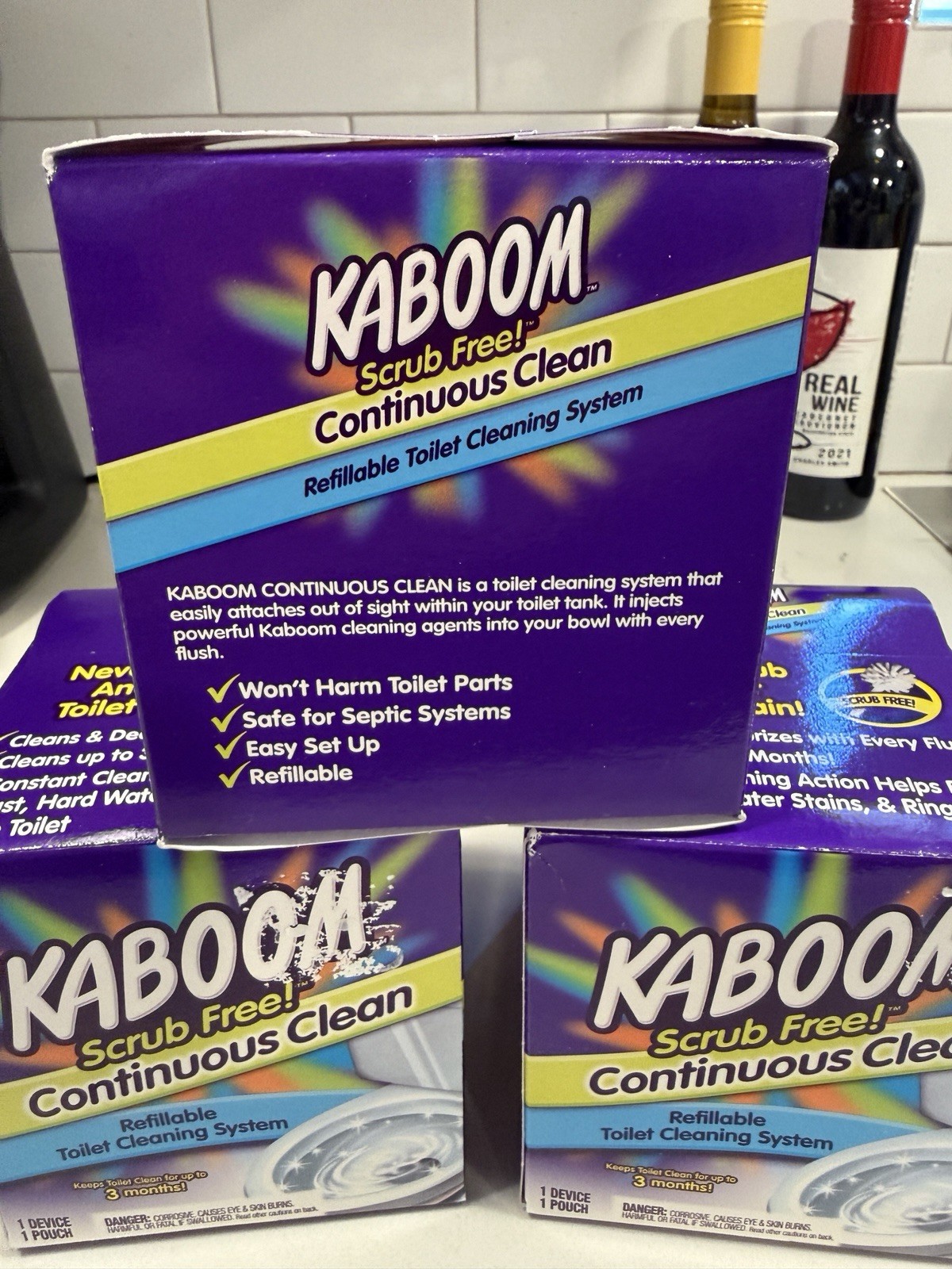 KABOOM Scrub Free Continuous Toilet Cleaning System Automatic Cleaner NEW 3 Box