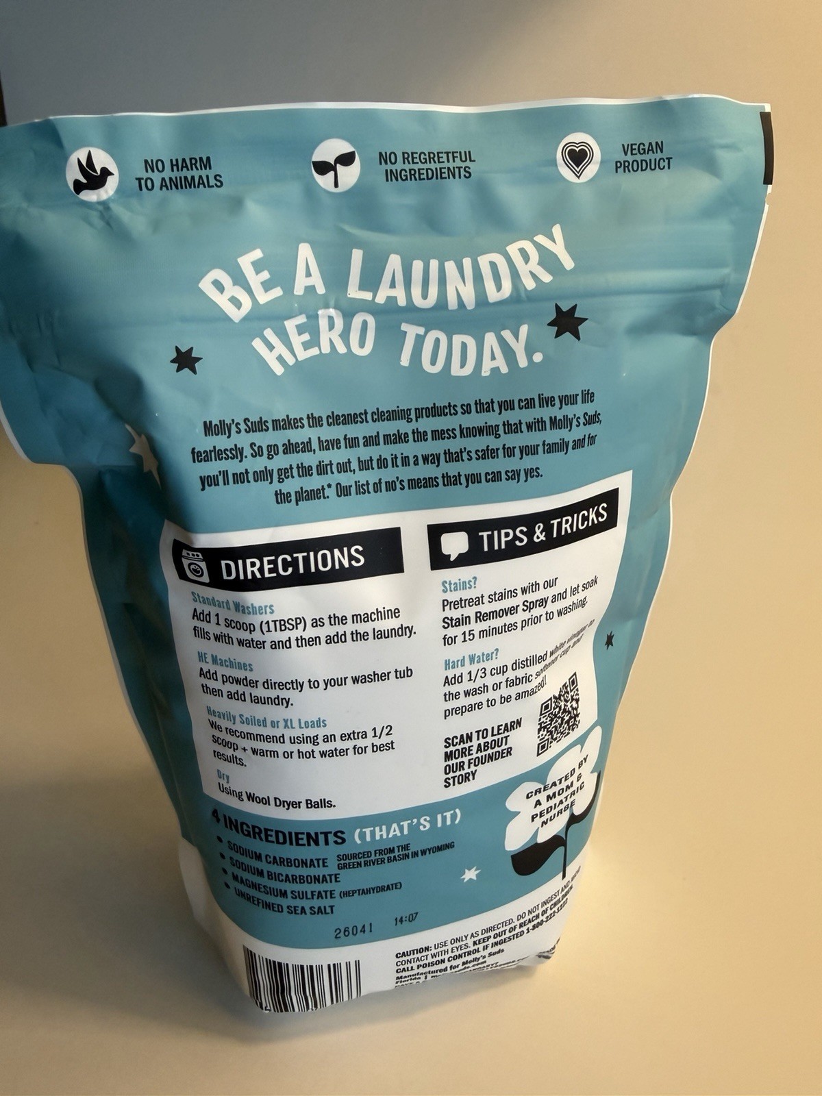 Molly’s Suds Laundry Powder Unscented 70 Loads 47 oz Safe Ingredients SEALED