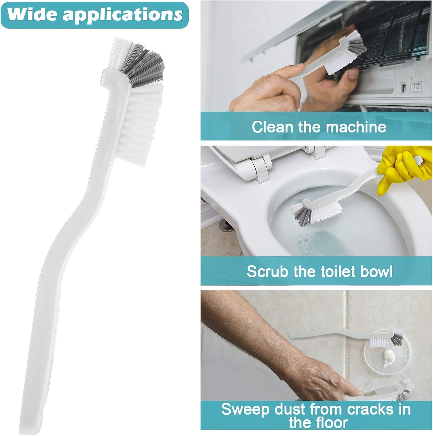 5 Piece Kitchen Sink Dish Brush Set White Black