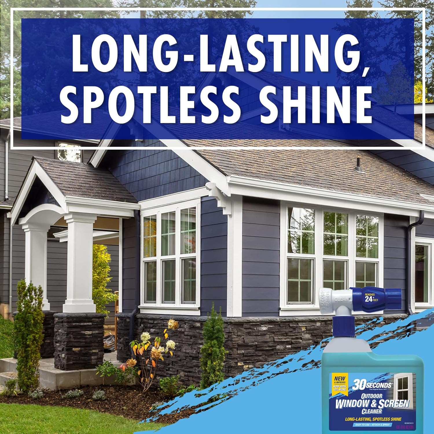 Outdoor Window & Screen Concentrated Cleaner for Glass, Patio Doors, Fiberglass,