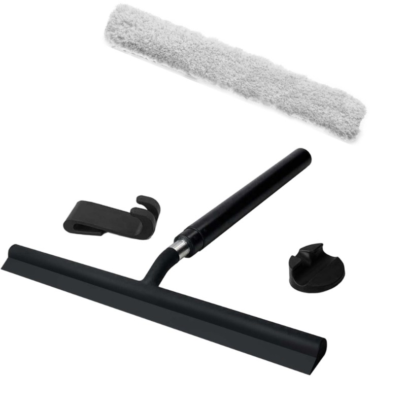 Rubber Floor Squeegee Telescopic Handle For Shower Mirror Tile Cleaning