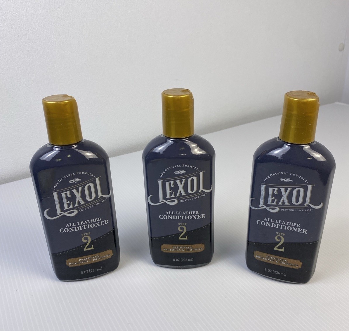 Lot Of 3 Bottles Lexol 8 Oz. Leather Care All Leather Conditioner Step 2