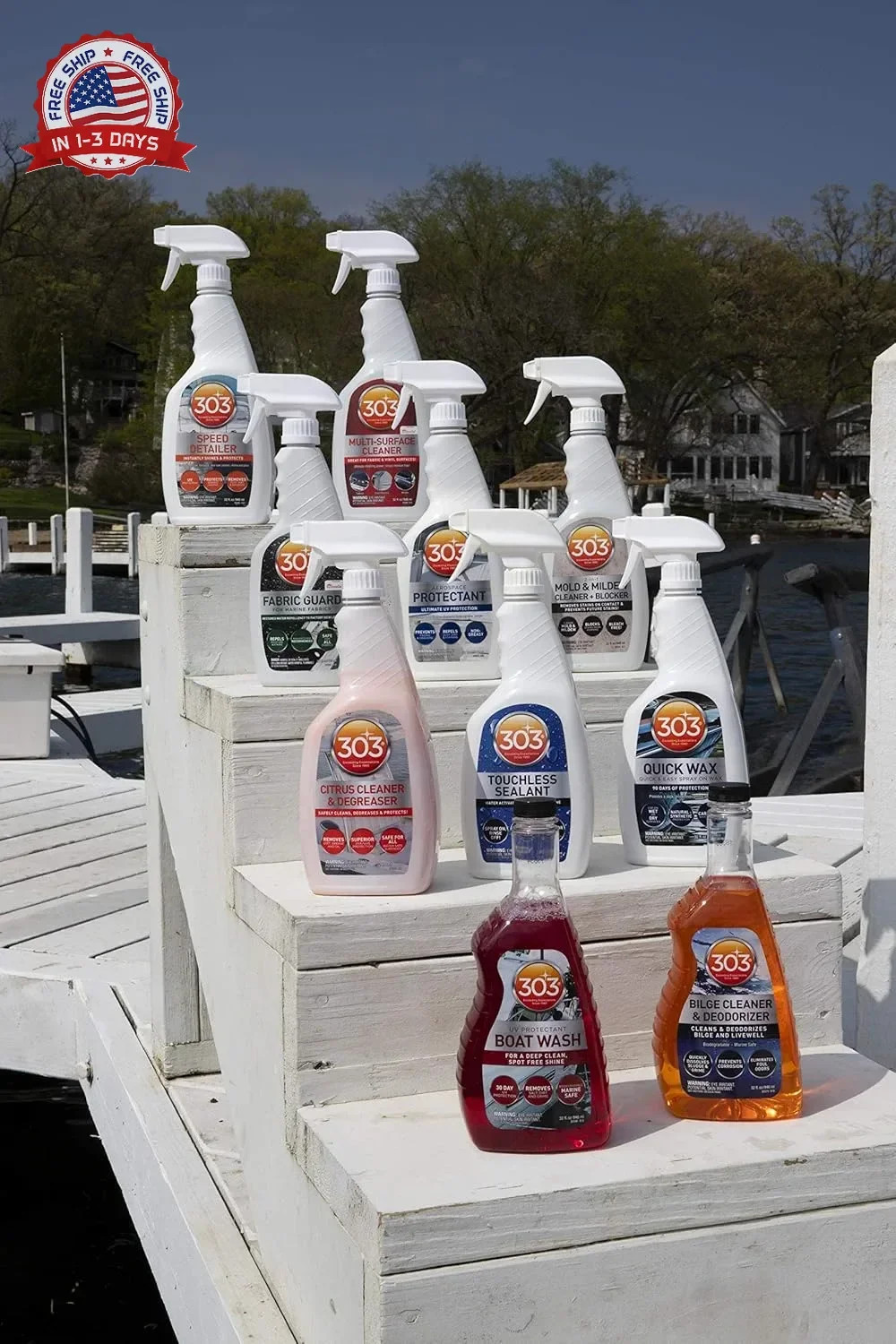 303 Products Marine Clear Vinyl Protective Cleaner, Clear Vinyl Window Cleaner &