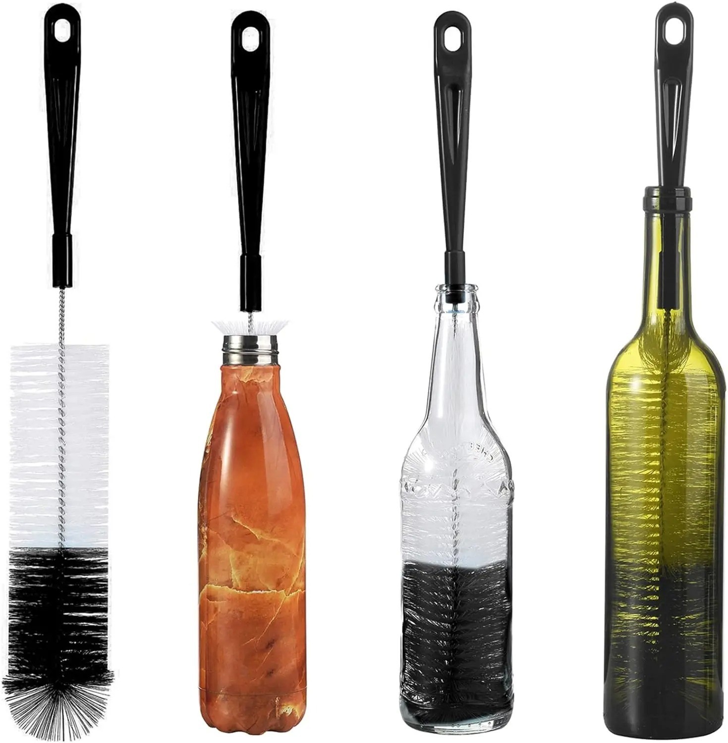 1 Pcs 16” Long Bottle Brush Cleaner for Washing Wine/Beer/Sport Well/Thermos/Gla