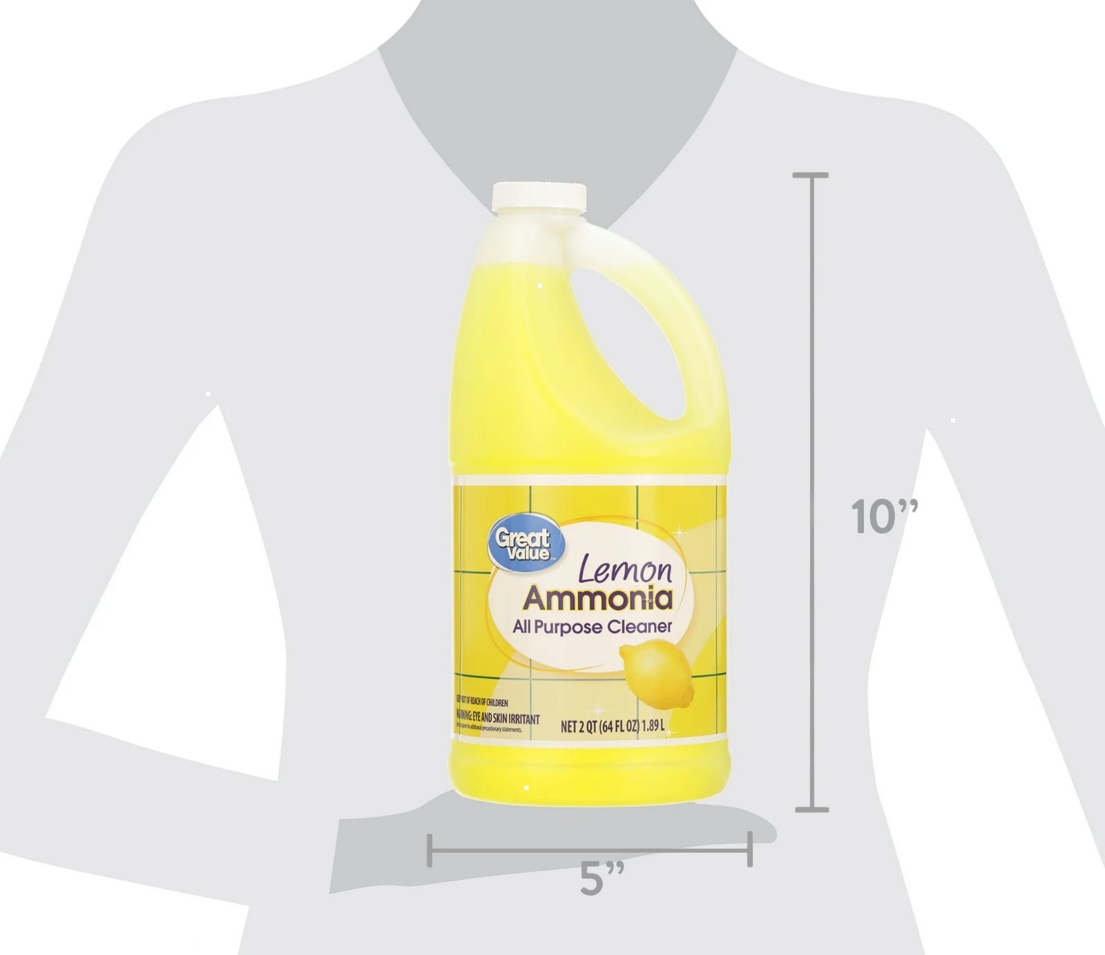 (8-pack) Great Value All-Purpose Cleaner with Ammonia, Lemon Scent, 64 fl oz