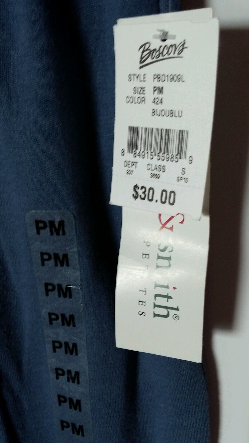 HASTING & SMITH PETITES BIJOU BLUE SWEET PANTS SIZE PM NWT COTTON & POLY $30.00