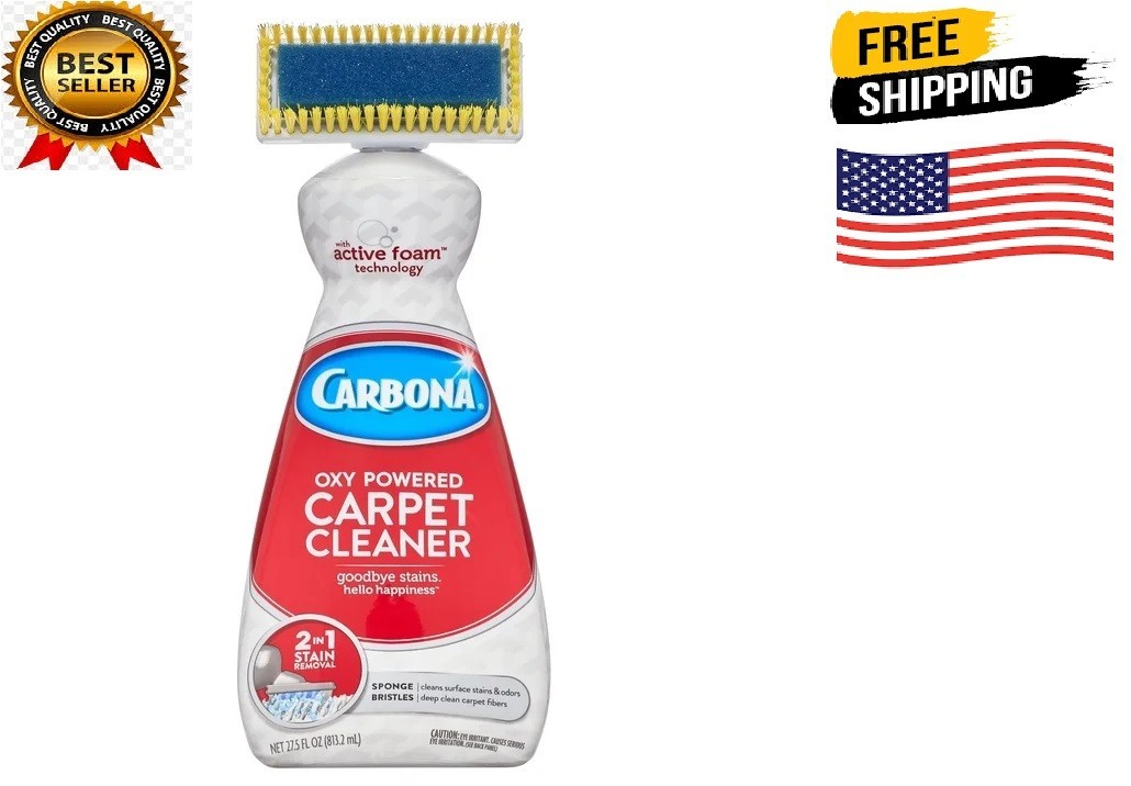 Carbona 2-in-1 Oxy-Powered Carpet Spot Cleaner, Dual Brush Sponge, 27.5 Fl Oz
