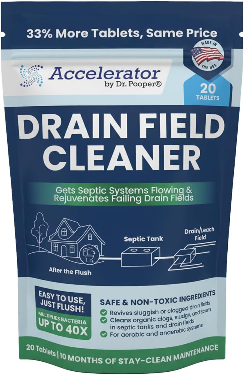 Accelerator by Dr. Pooper Drain Field Cleaner Tablets (20 Count) – Septic Tank T