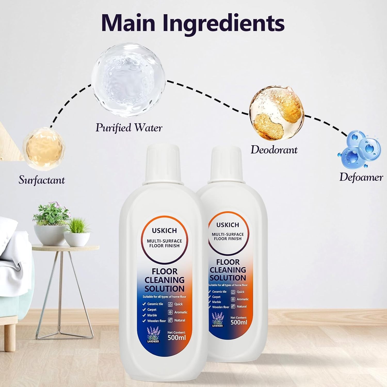 Effective Lavender Floor Cleaner 34 FL OZ – Residue-Free & Fast-Drying Solution