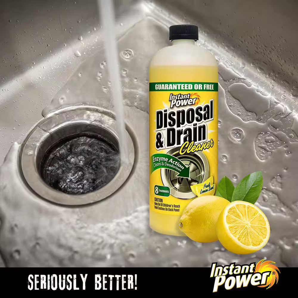 Garbage Disposal Drain Cleaner and Odor Remover for Sink 33.8 Oz. Lemon