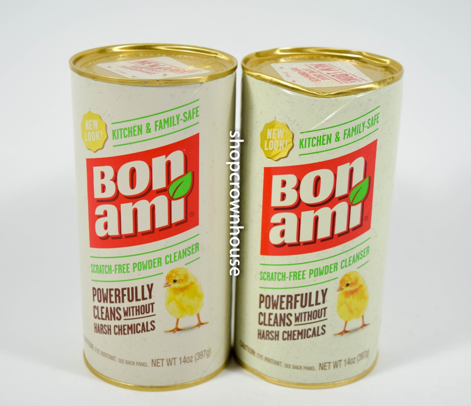 2 Bon Ami Powder Cleanser Non-Scratch for Kitchen Cookware Bath 14 oz canister