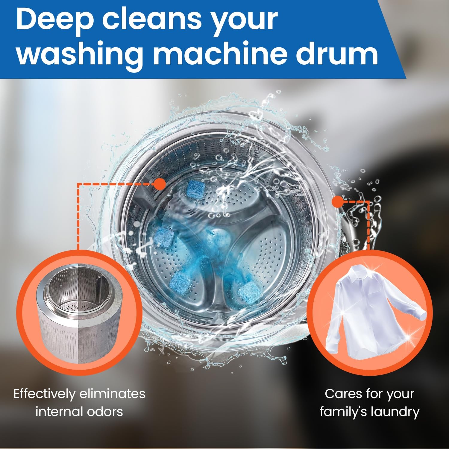 Washing Machine Cleaner tablets, 30 Count – 15 Month Supply, Deep Cleaning De…