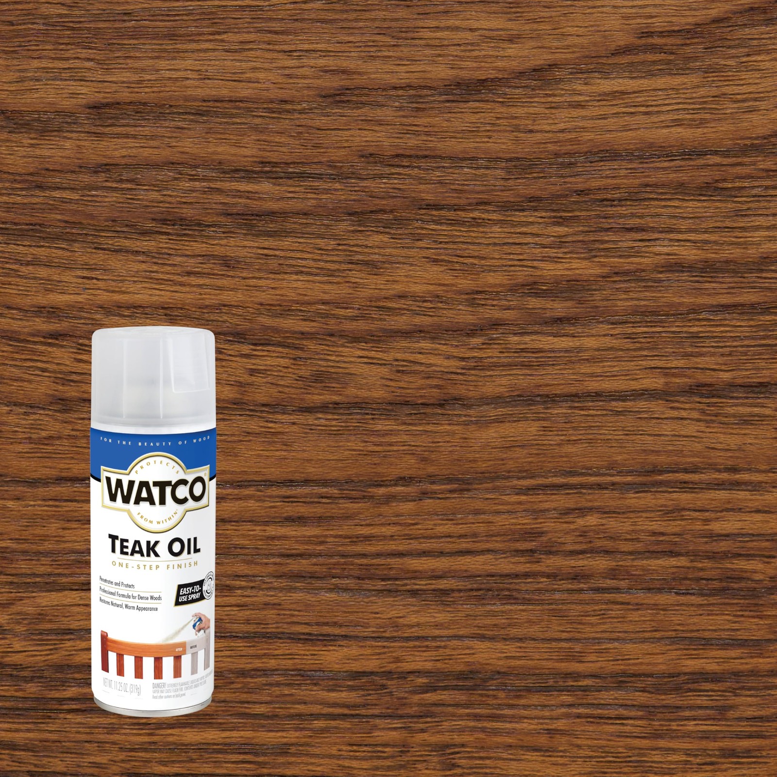 Teak Oil Wood Finish Spray, 11.25 oz, Clear, 6 Pack