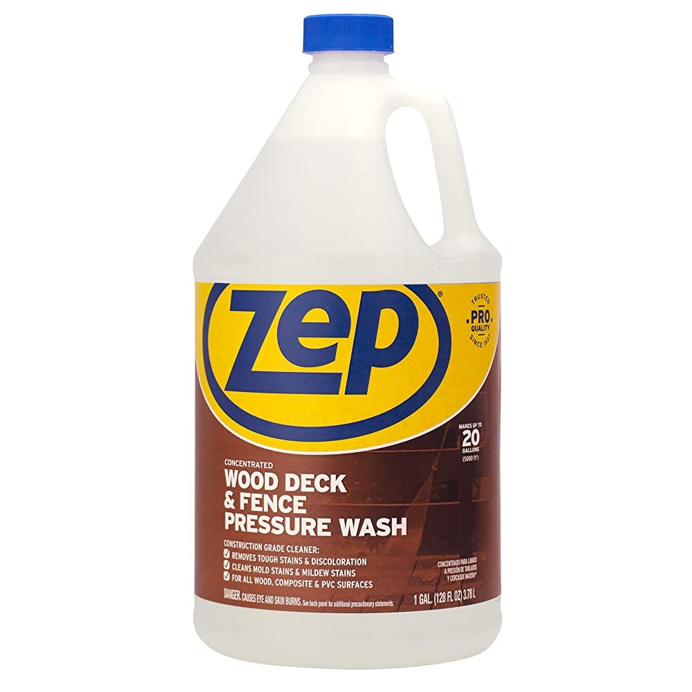 Zep Wood Deck and Fence Pressure Wash Cleaner Concentrate – 1 Gallon (Case of 4)