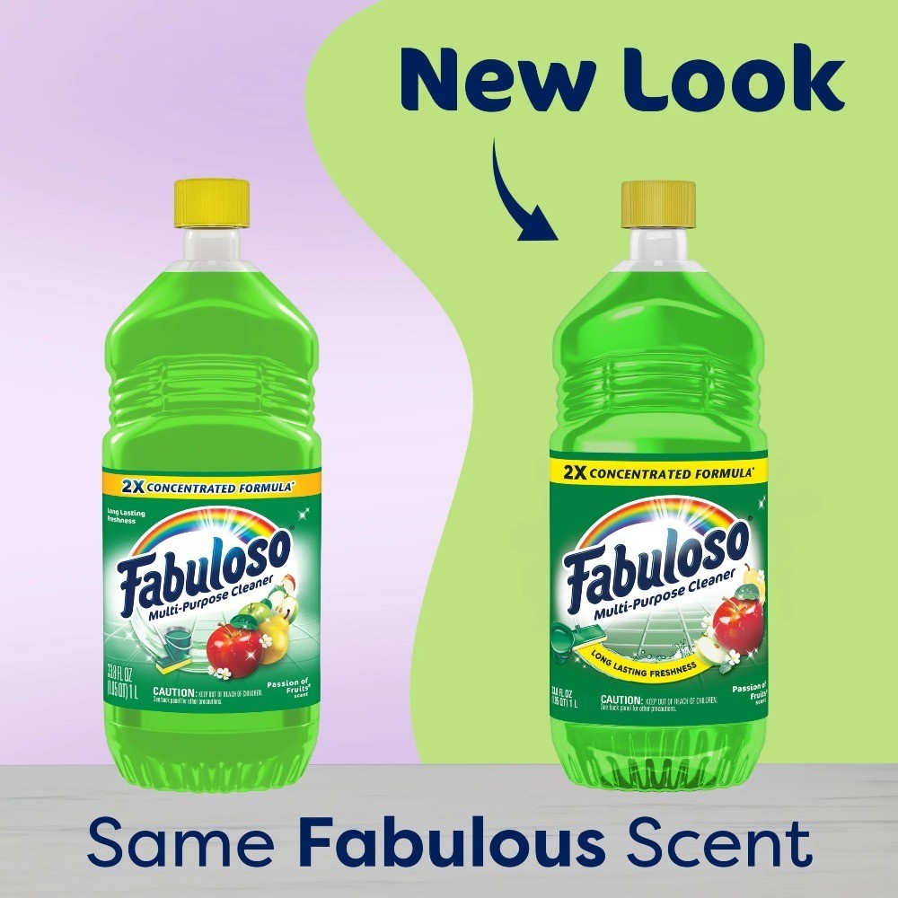 2X Multi-Purpose Cleaner, No Rinse Floor Cleaner, Passion of Fruits Scent, 33.8