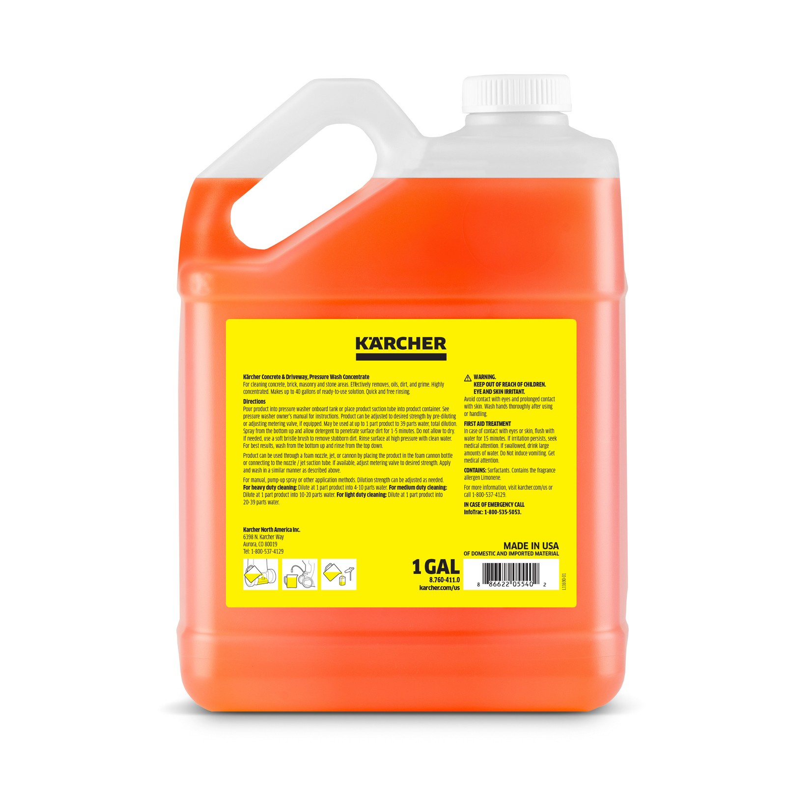 Kärcher Pressure Washer Detergent, Concrete & Driveway Cleaner – 1 Gallon