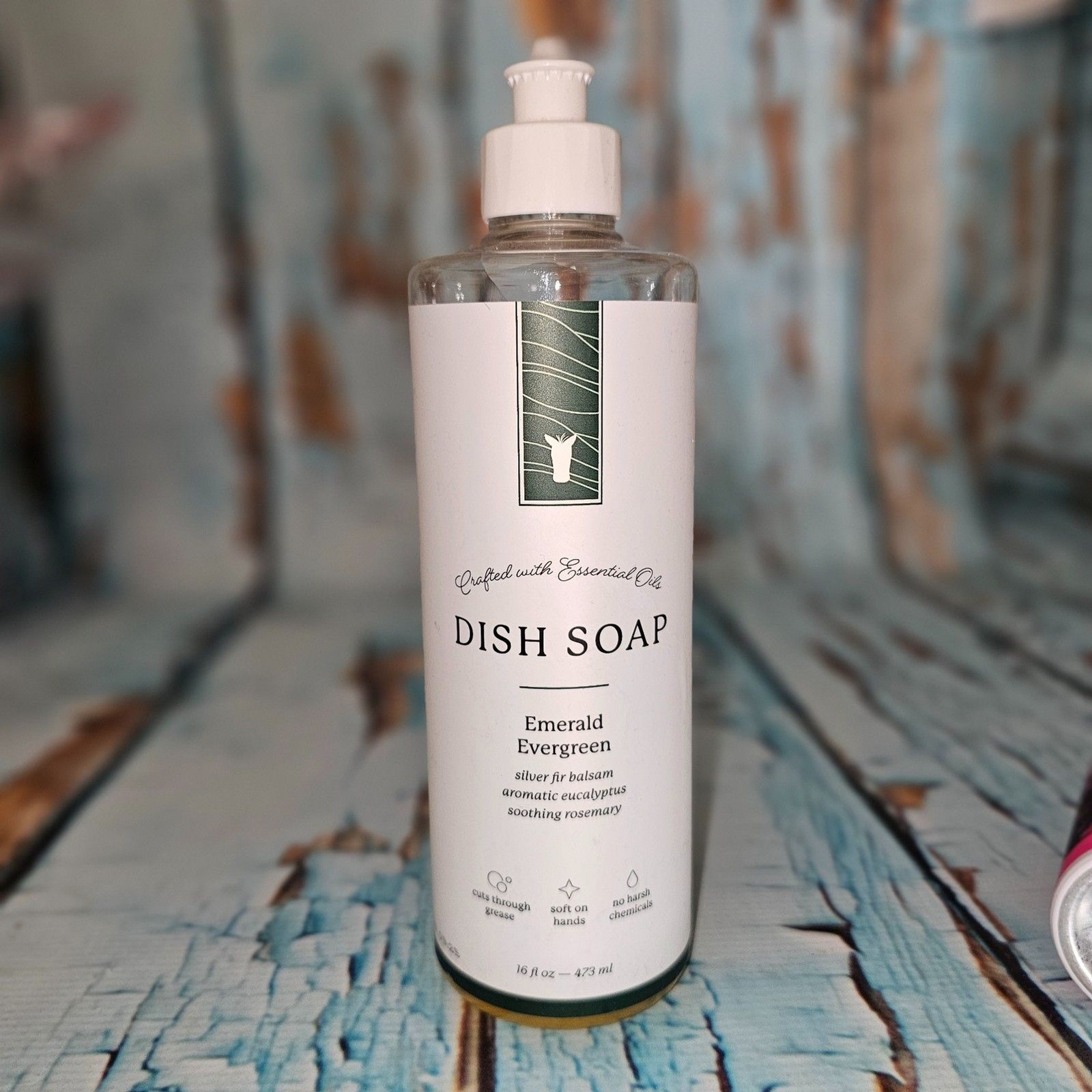 Pink Zebra Dish Soap Emerald Evergreen 16oz Essential Oils Kitchen Cleaner NEW