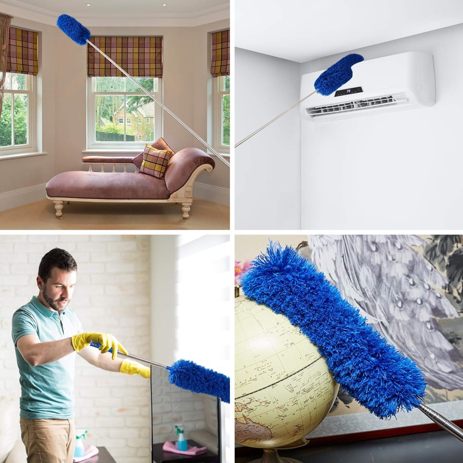Extendable Cobweb Duster Kit – 100-Inch Telescopic Pole for Effortless Cleaning