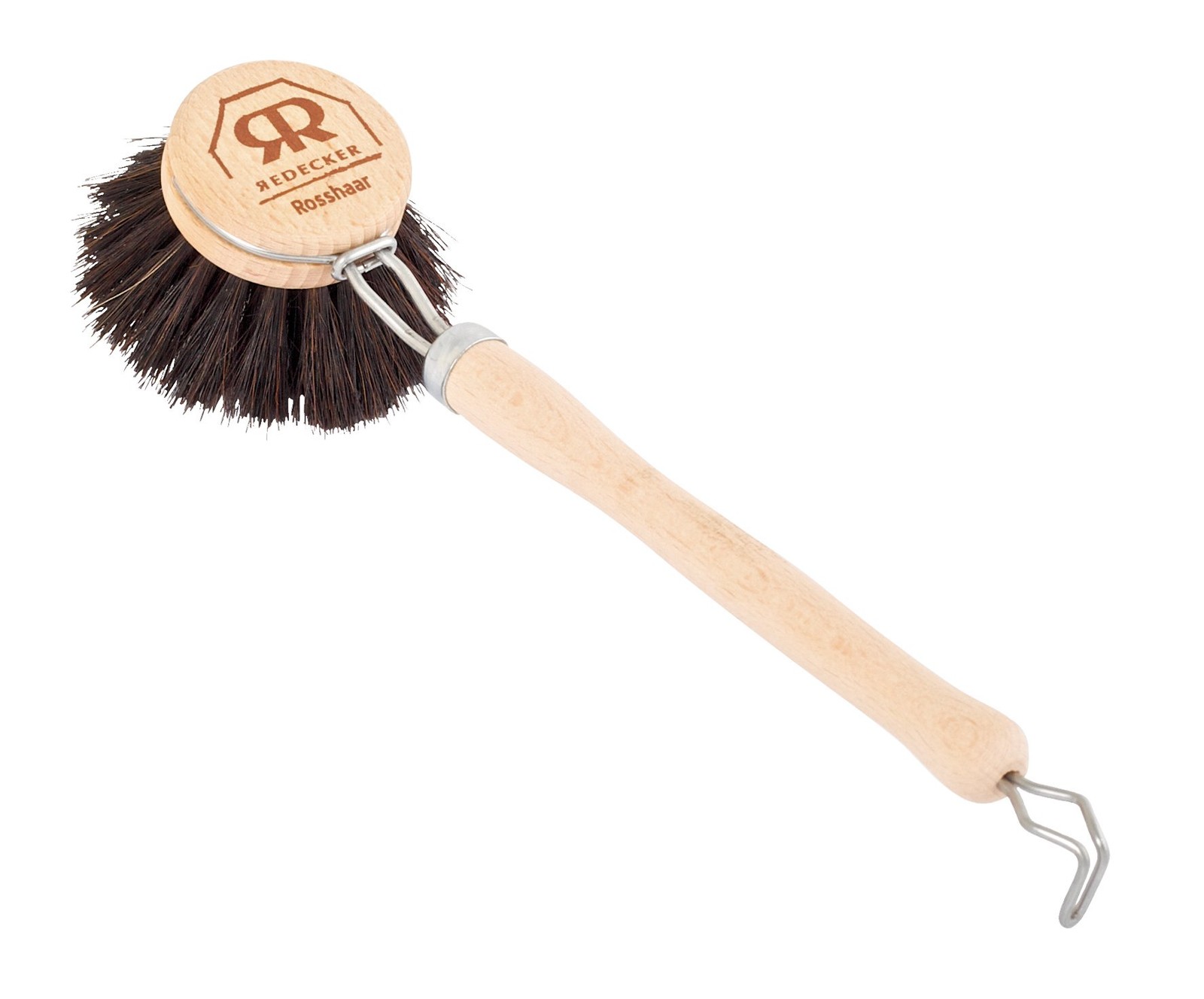 German-Made Horse Hair Bristle Dish Brush, Soft All-Purpose Scrubber for Kitc…