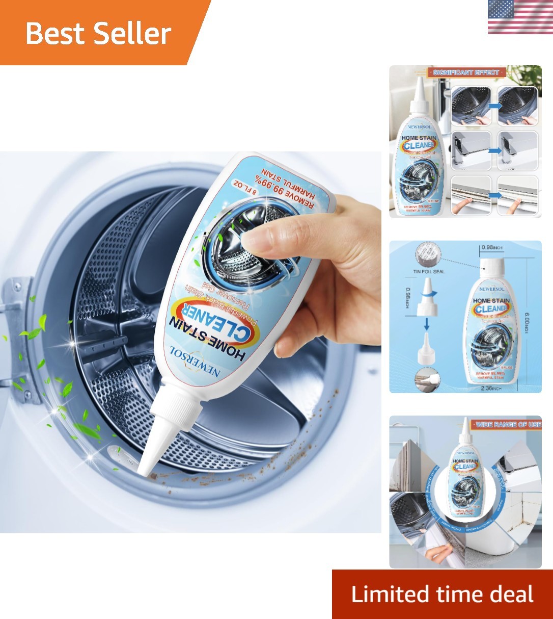 Black Stain Remover Gel Washing Machine Cleaner Front Loader Grout Cleaner Ho…