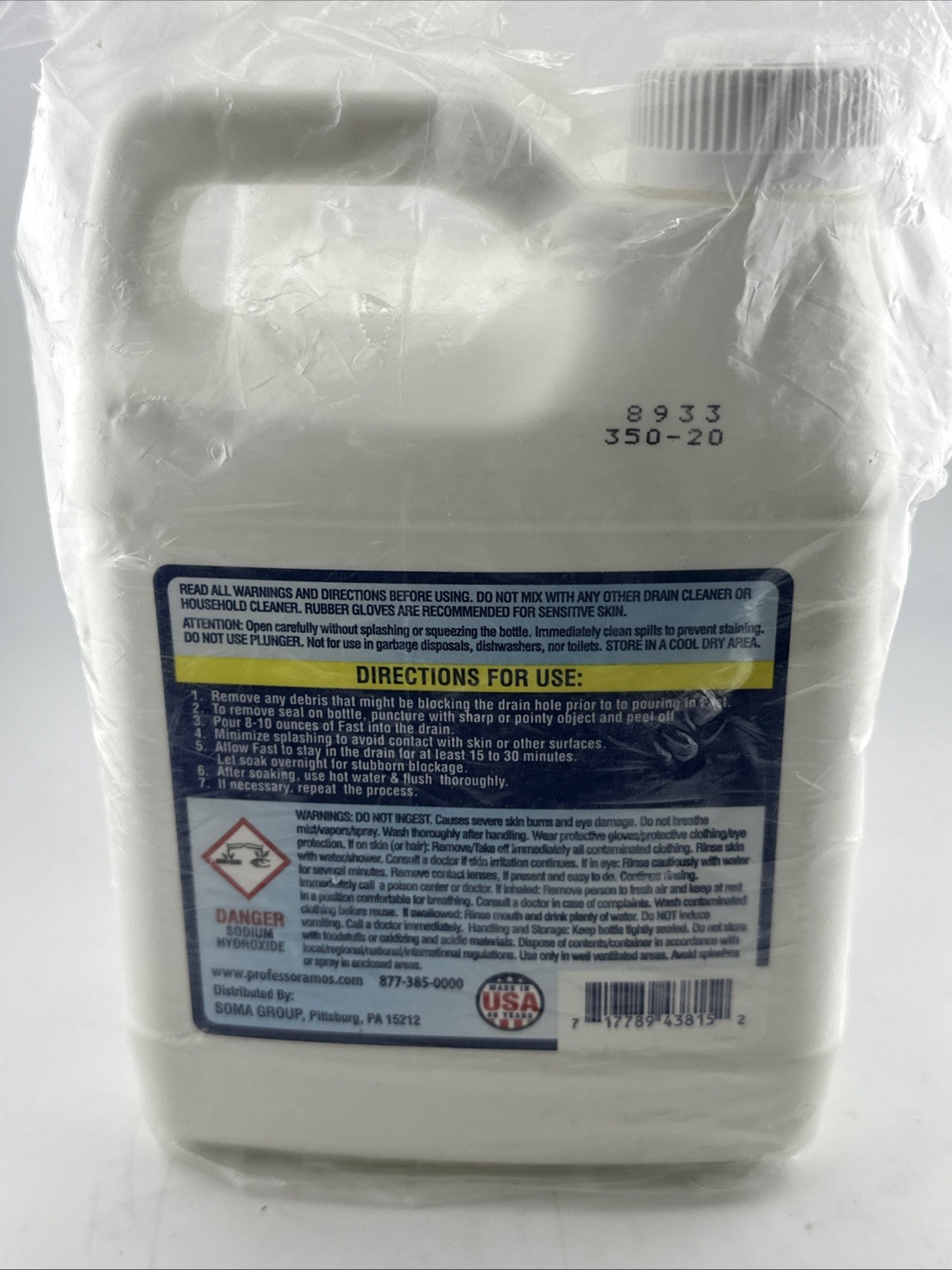 Professor Amos SuperFast Drain Hair Debris Cleaner 32 oz. Sealed “Lot Of 2”