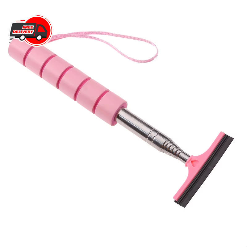 Car Rearview Mirror Wiper Telescopic Cleaning Brush Stainless Steel Retractable