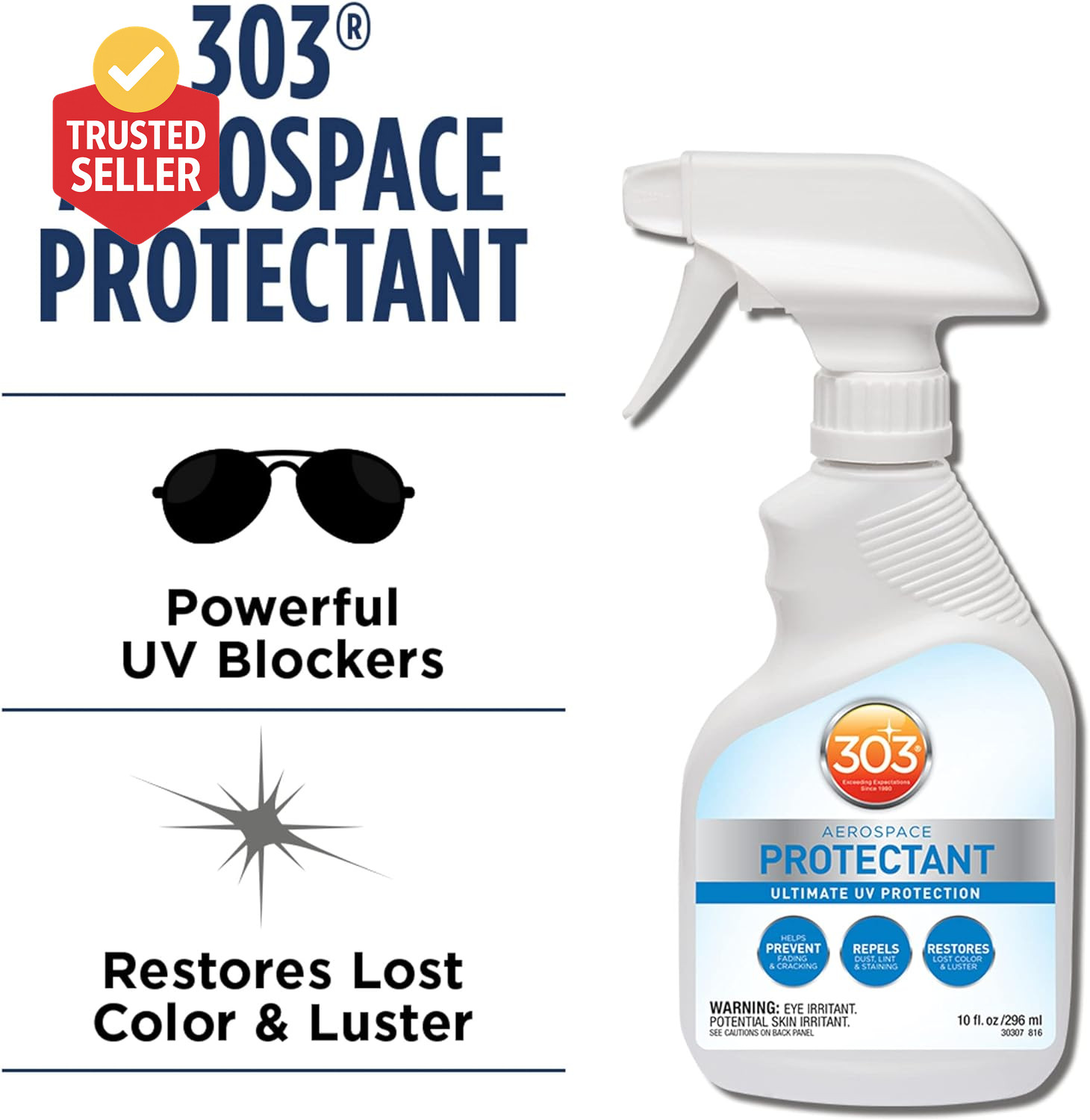 Aerospace Protectant Spray, UV Protection, Repels Dust, Dirt, & Staining, Matte