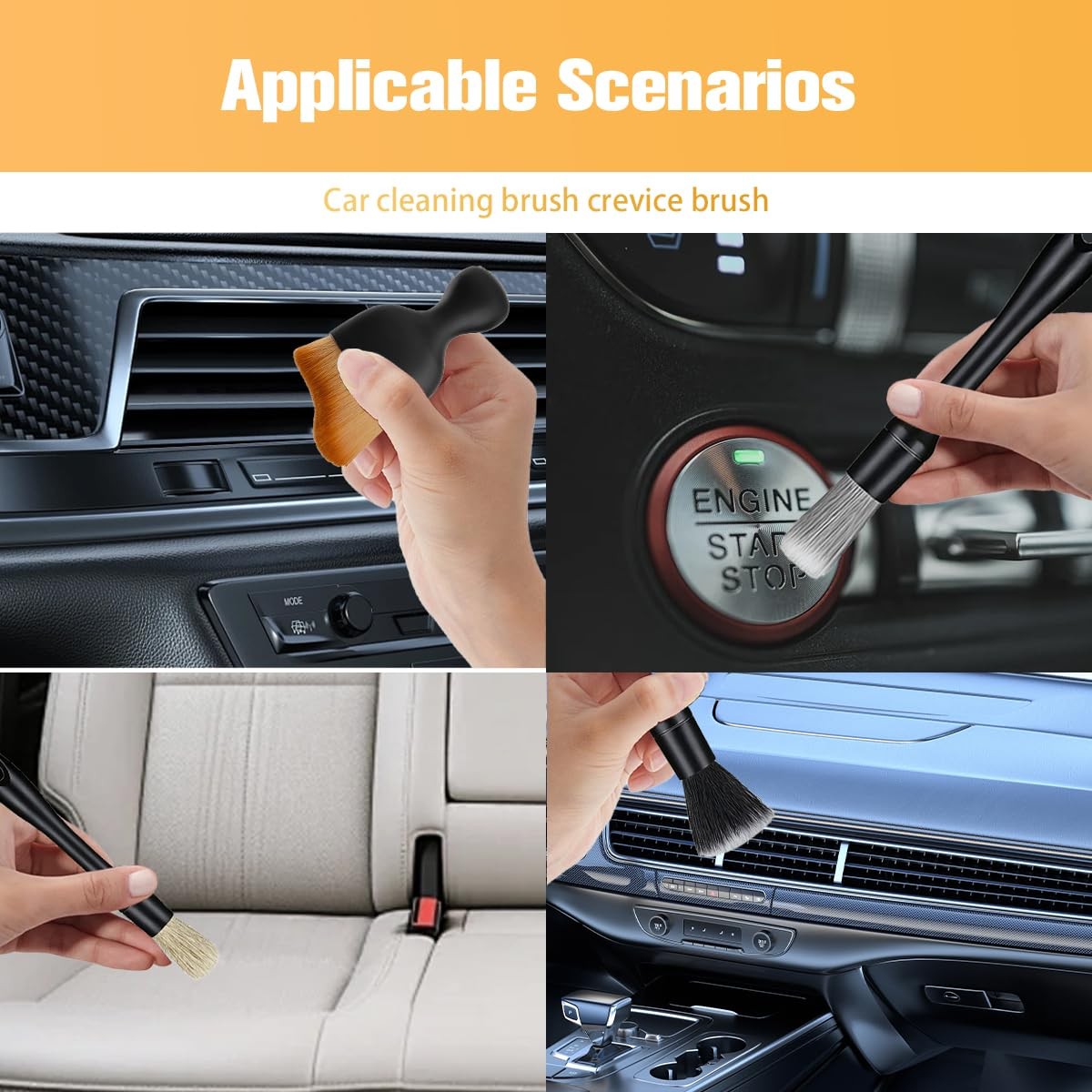 5 Pcs Car Detailing Brush Kit Automotive Interior Exterior Detailing Kit