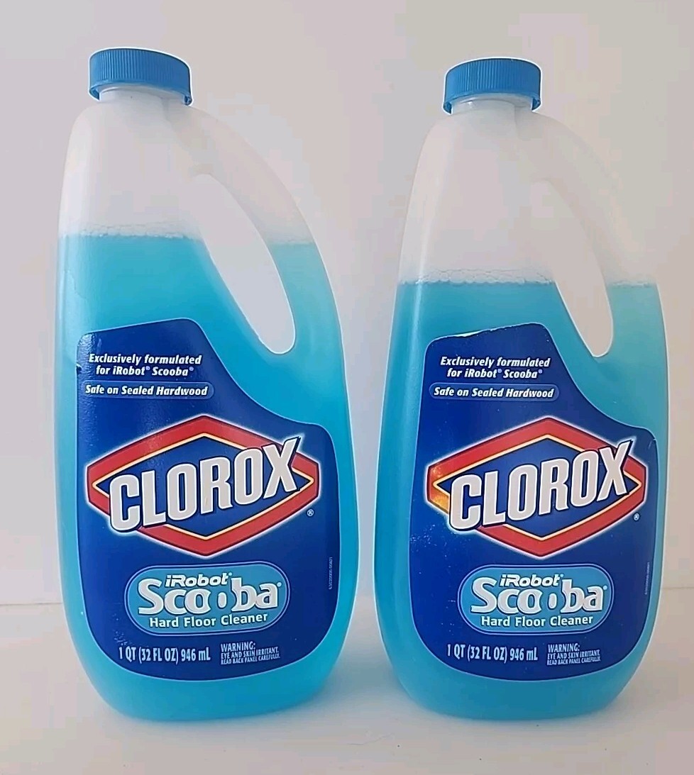 Lot of 2 Clorox iRobot Scooba Hard Floor Cleaner Solution 32 oz Bottles New