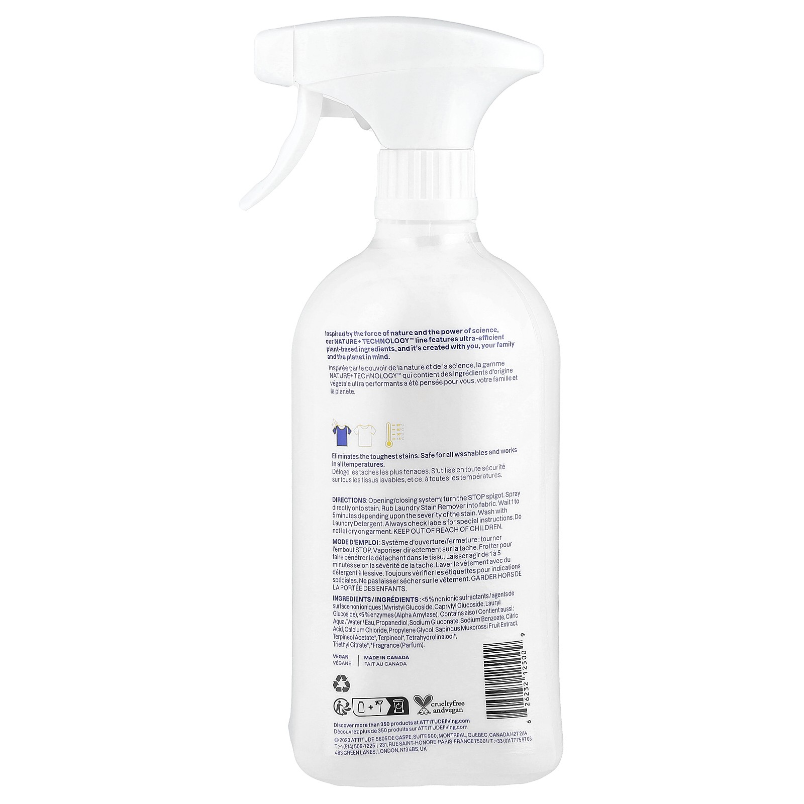 ATTITUDE Laundry Stain Remover Citrus Zest 27 1 fl oz 800 ml EcoFriendly,