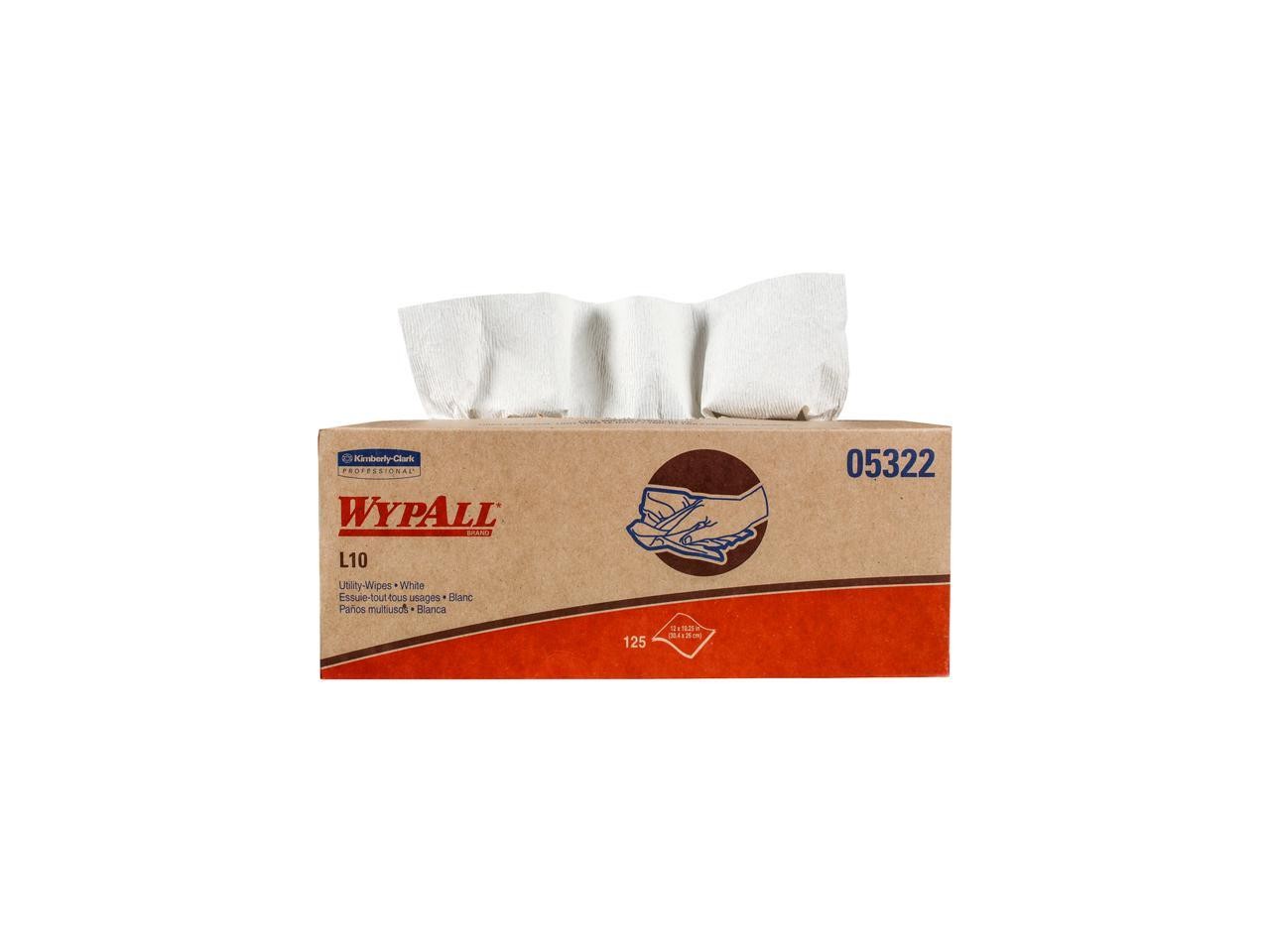 WypAll L10 Disposable Towels (05322), Limited Use, 1-PLY, Pop-Up Box, White, 18