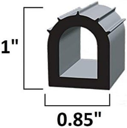 Auto RV Marine Self Adhesive Exterior Slide Out D Rubber Weather Seal (10 Foot)