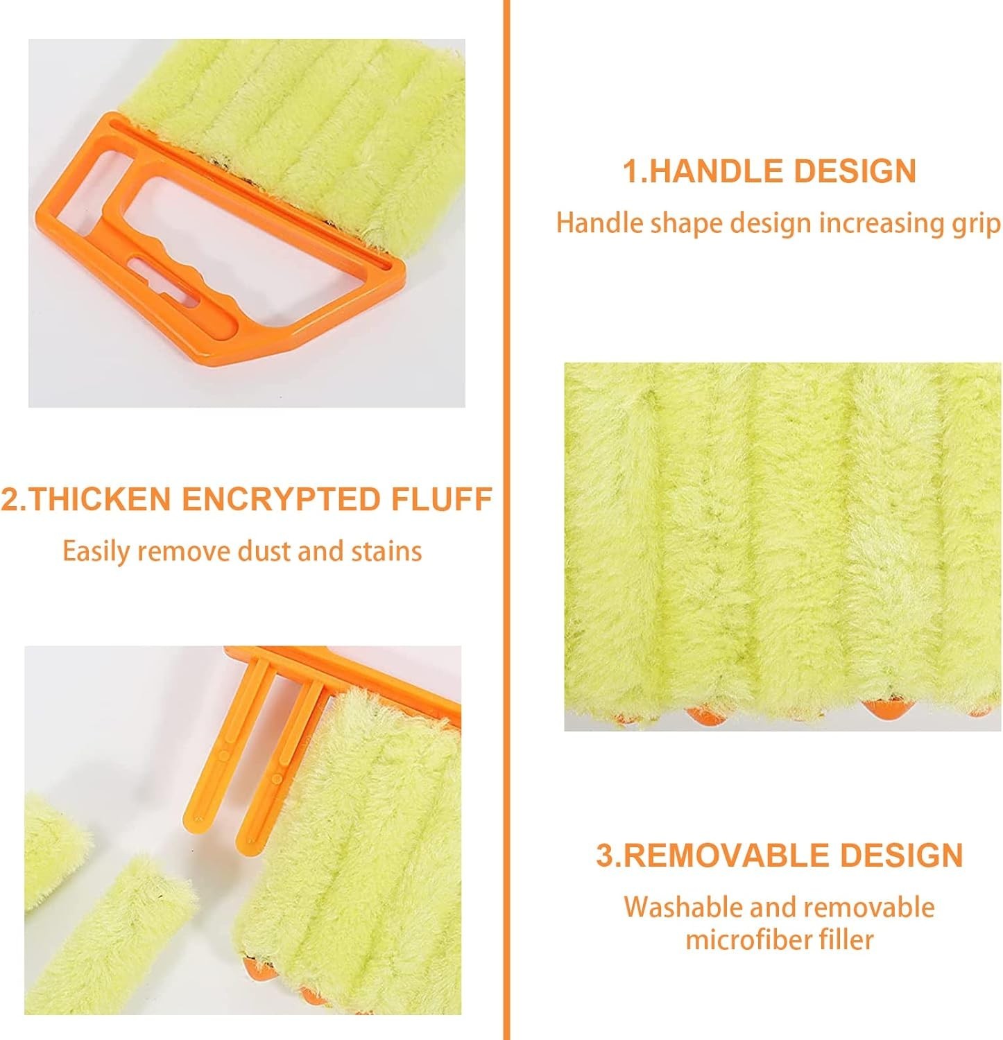 2 Pcs Blind Cleaner Duster Tool for Window Blinds Wood Mini Brush Cleaner