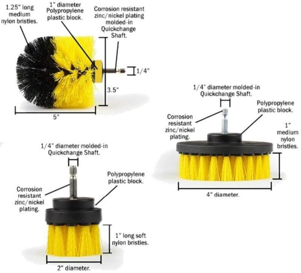 Drill Brush Set Power Scrubber Drill Attachments For Carpet Tile Grout Cleaning
