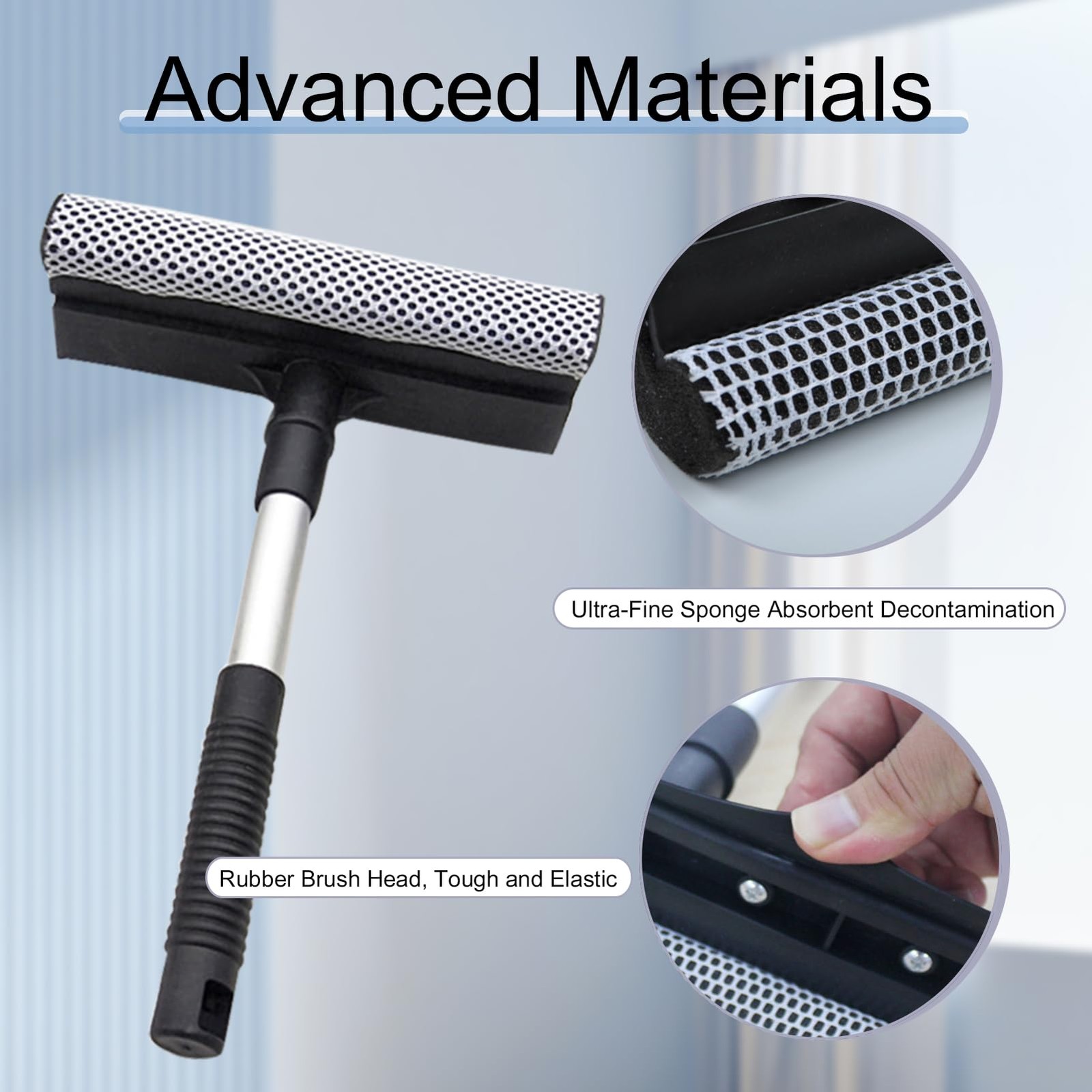 2 Pack Squeegee for Car Window Cleaning and Windshield Washing,2 in 1 Car Win
