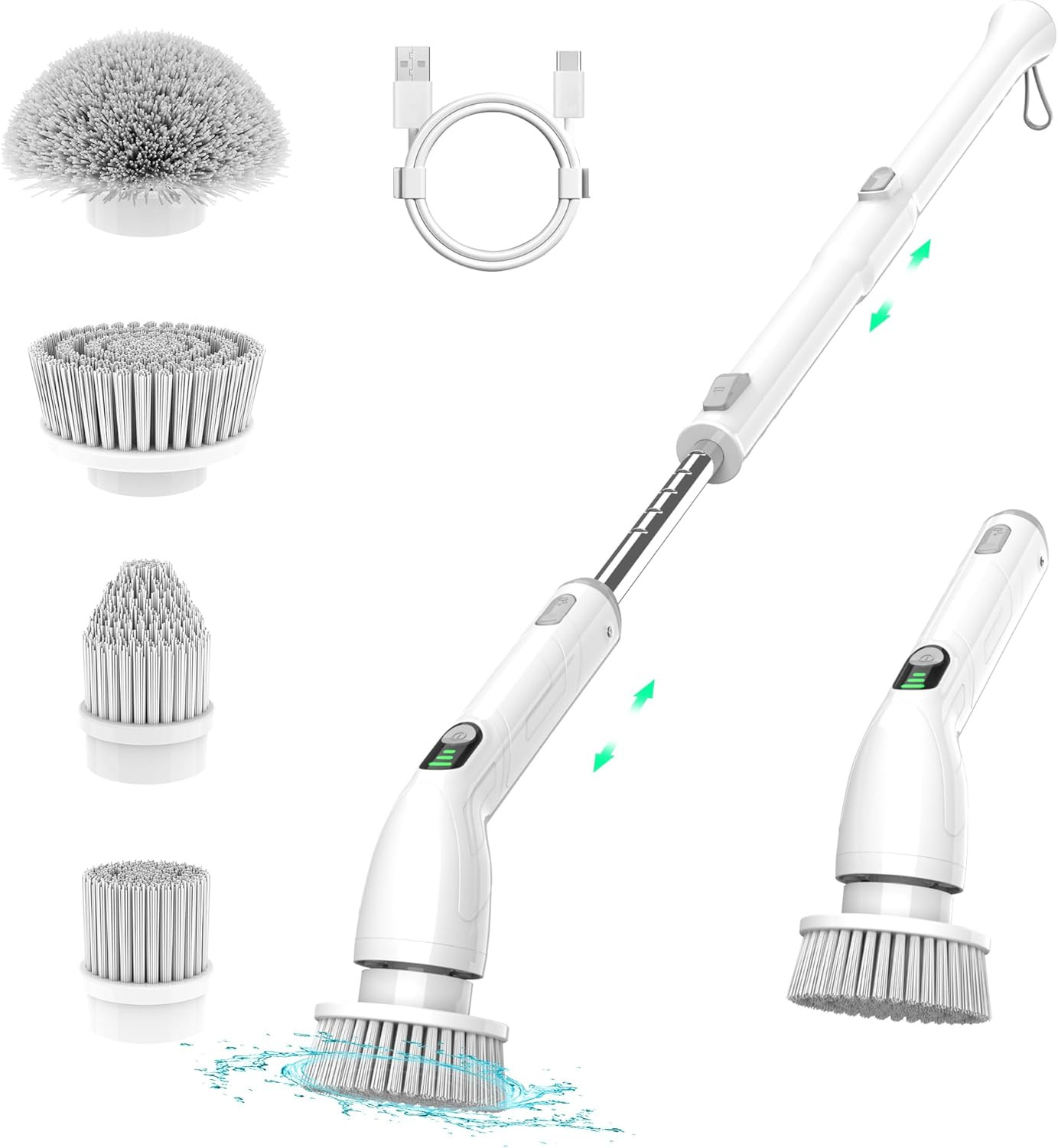 Electric Spin Scrubber, 2024 New Full-Body IPX7 Waterproof Cordless Bathroom Scr