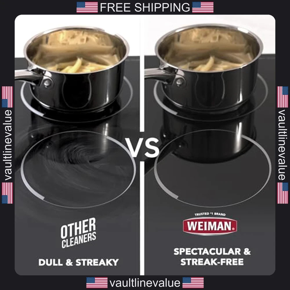 Weiman Cooktop Cleaner & Polish Heavy Duty Stove Eco Friendly 10 oz Bottle