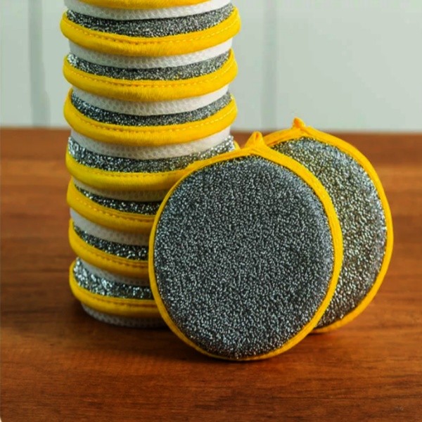 4pieces Double-Sided Scouring Pads Dish Pan Washing Sponge Kitchen Cleaning Tool