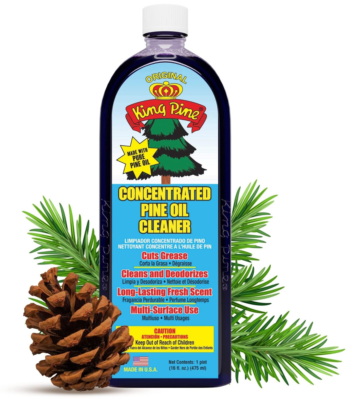 Concentrated Pine Oil Multi-Surface Cleaner, Industrial Strength, 128 Fl Oz